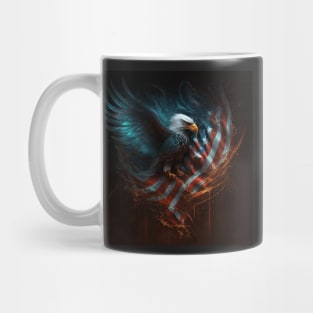 American Eagle and Flag Abstract Art Mug